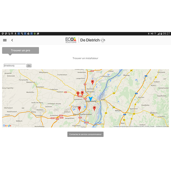 Screenshot de l'application geolocalisation