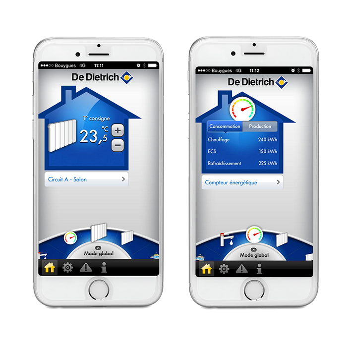 Screenshots de l'application diematic sur mobile