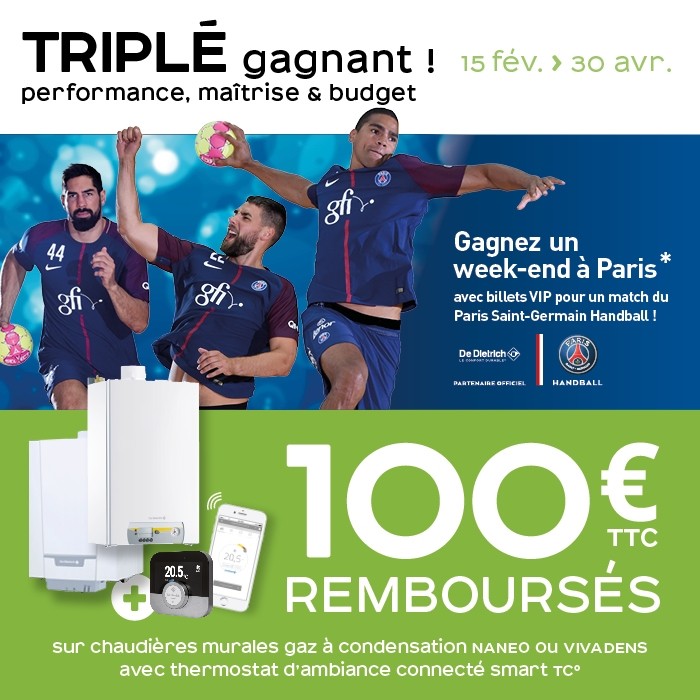 Promotion Triplé gagnant sur les chaudière murale à condensation